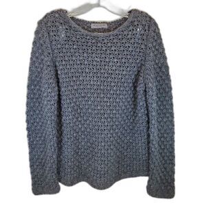 Elsamanda Alpaca Sweater L Wool Blend Crewneck Long Sleeve